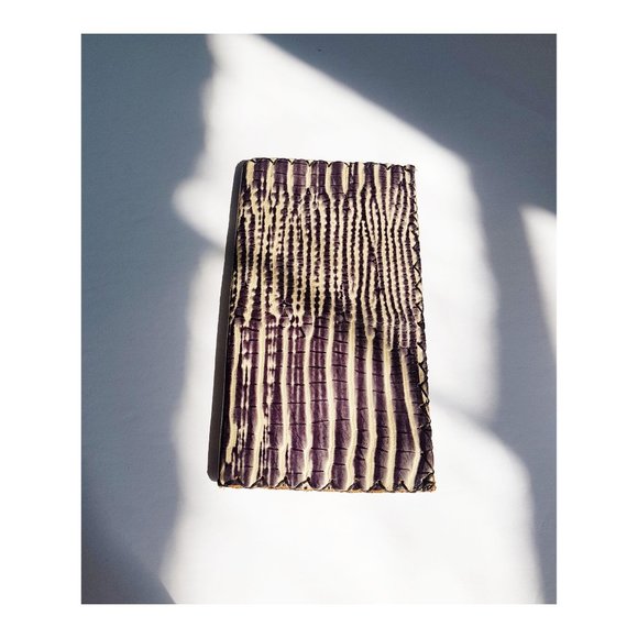 Vintage Leather Animal Print Wallet, Black White Leather Wallet - Picture 5 of 8